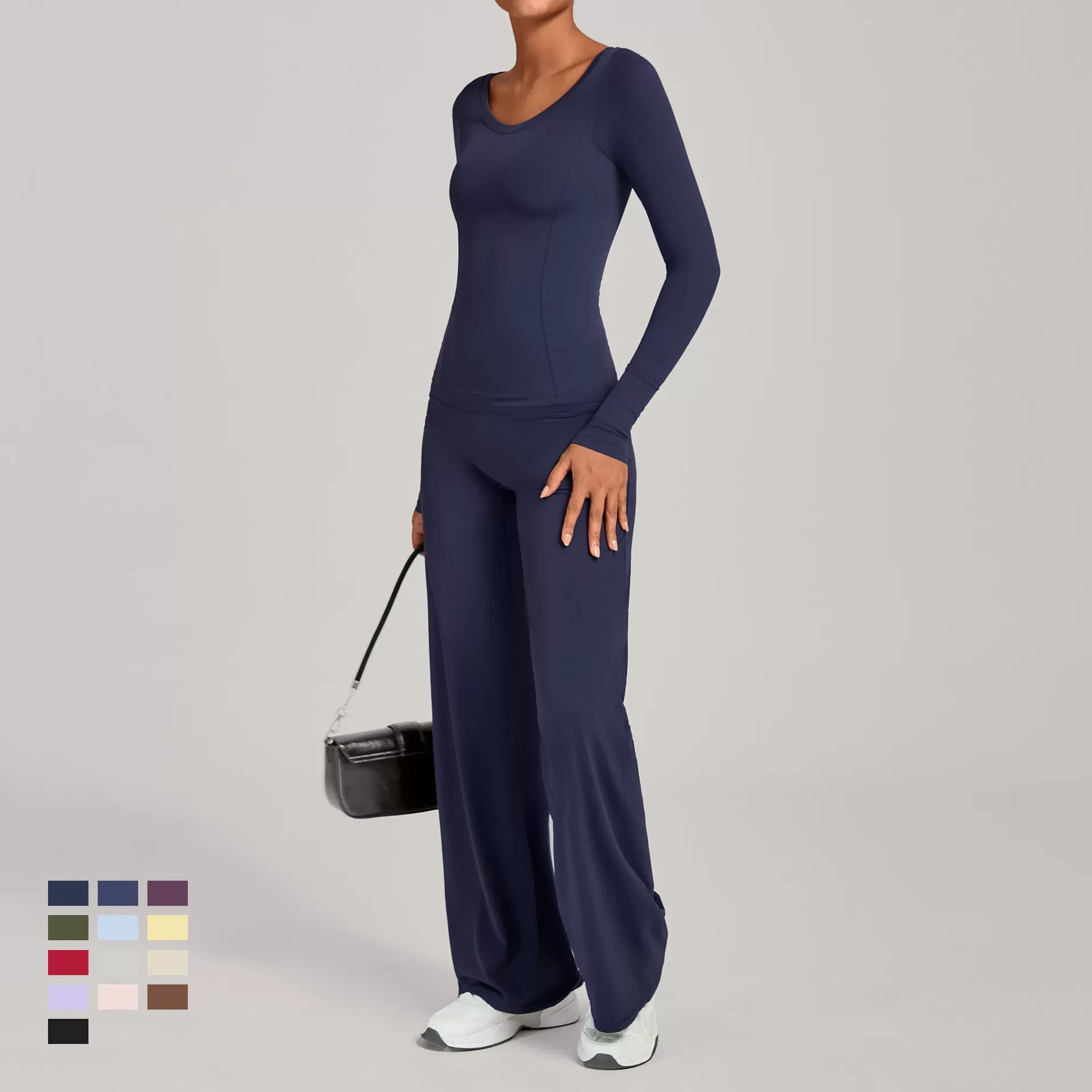 Women Running Tracksuit Long Sleeve Gym Fitness Clothes Workout Top High Waist Yoga Pants Two-Piece Set for WomenFGB16601+91229