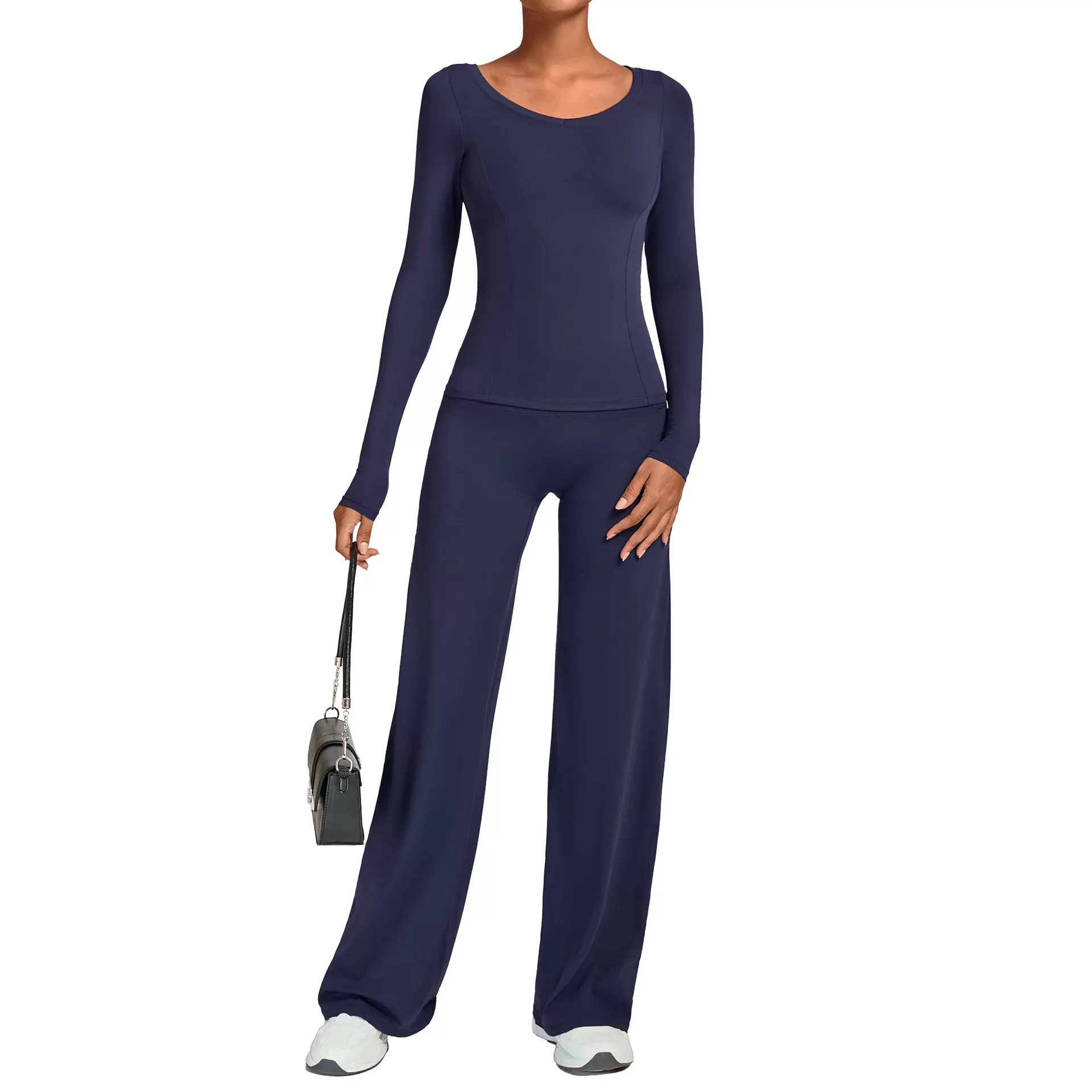 Women Running Tracksuit Long Sleeve Gym Fitness Clothes Workout Top High Waist Yoga Pants Two-Piece Set for WomenFGB16601+91229