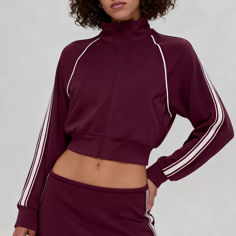 Women's Jacket Sweatpants Skirt Set with Elastic Waist Casual Sports SuitFGBT6607+K6609