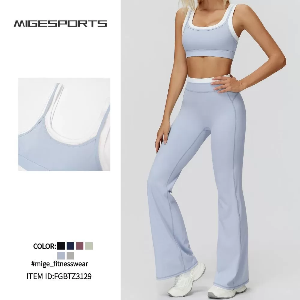 Women's Breathable Sports Bra High Waisted Fitness Yoga Pants Four Way Stretch Yoga SetFGBTZ3129