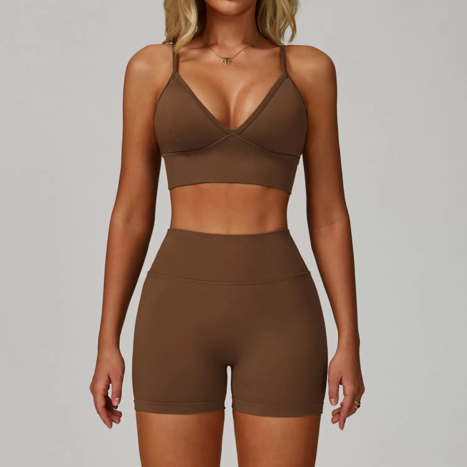 Brown bra+shorts