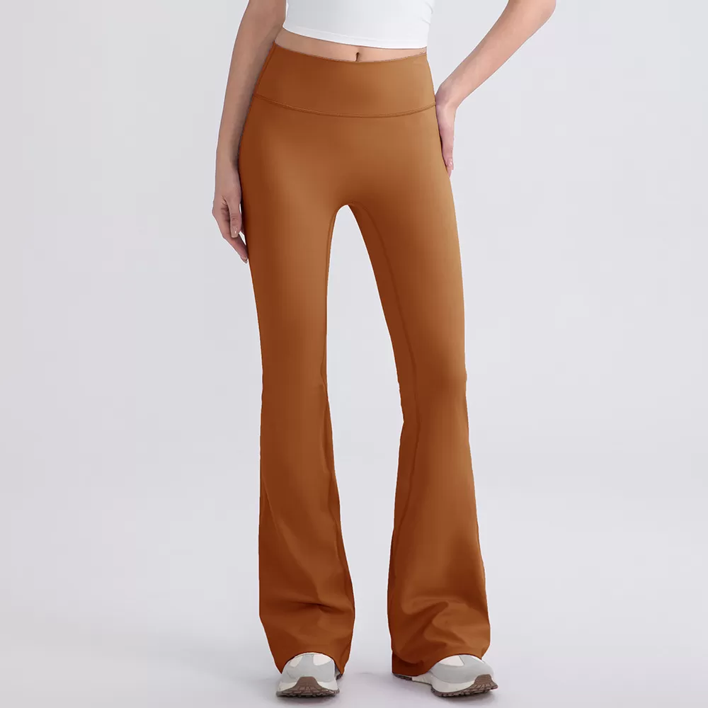 High Quality Soft Breathable Squat Proof High Waist Gym Yoga Pants Flared Women FGB52319