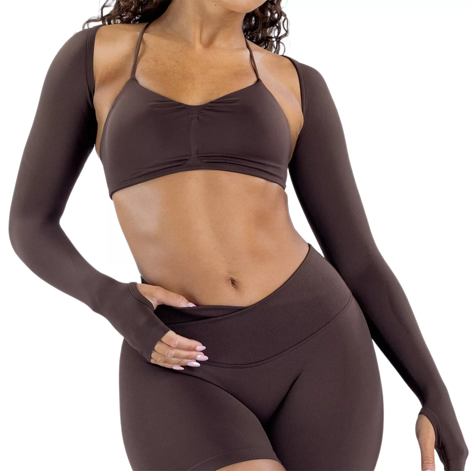 Long Sleeve Yoga Tops Nylon Lightweight Workout Sport Clothing Women Seamless Gym Yoga Shawl FGB3011