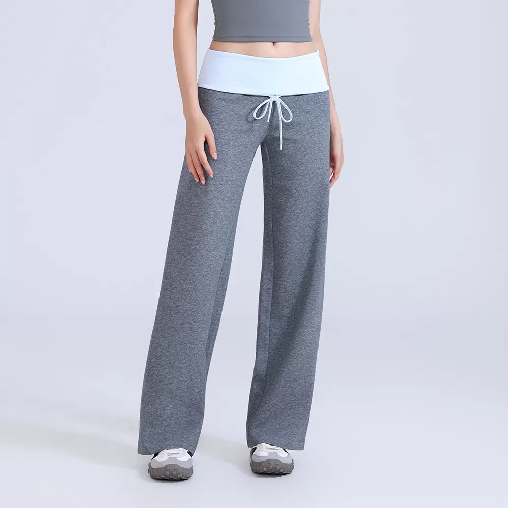 New Casual Sports Pants for Women Customization Yoga Elastic Drawstring Long Pants FGBCK3548