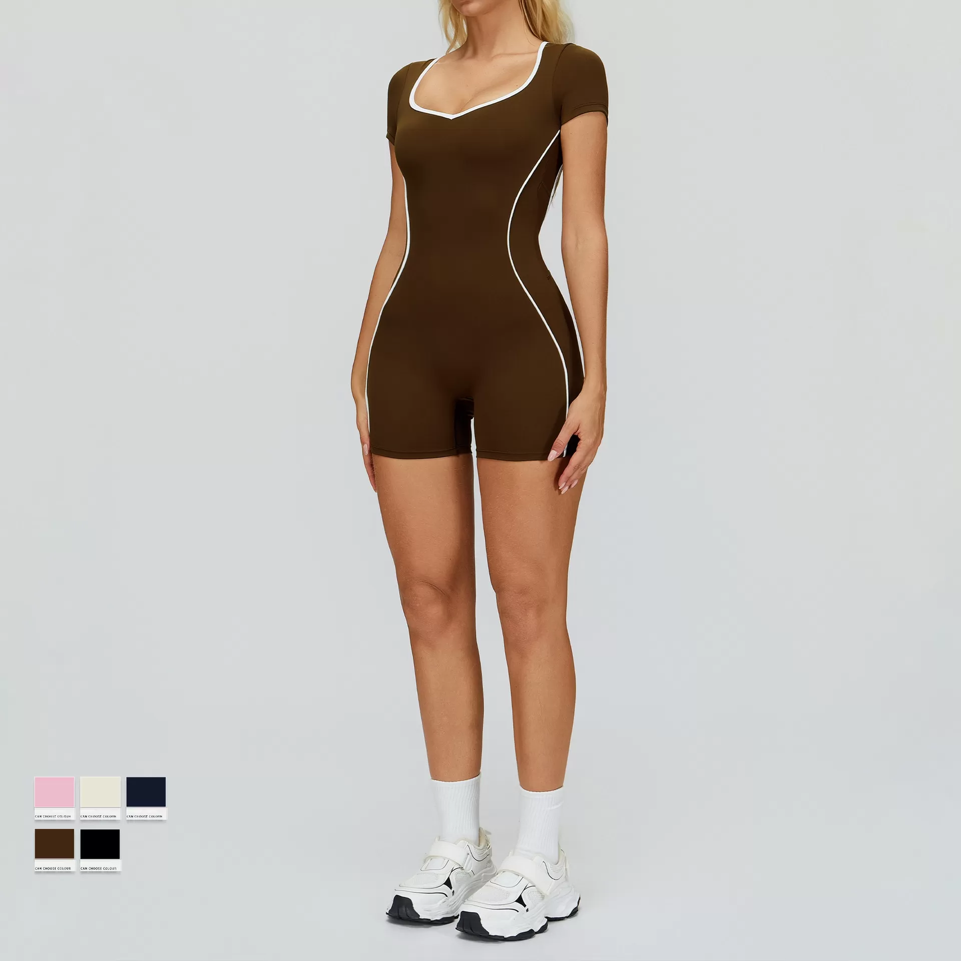 Women One Piece Workout Fitness Bodysuit Gym Activewear Yoga Jumpsuit FGBELT2501