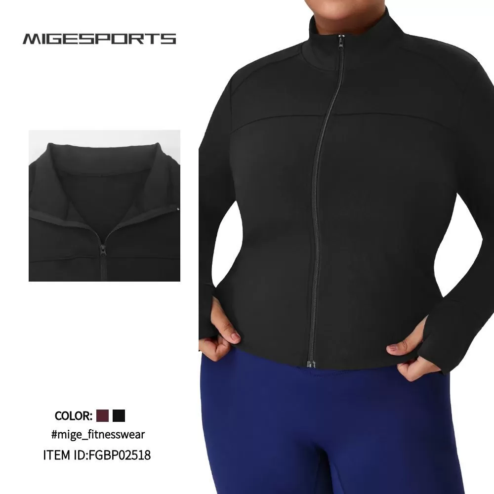 Plus Size High Quality Fashionable Sports Jacket Plus Size Gym Fitness Yoga  for Women FGBP02518