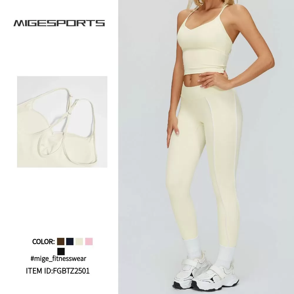 Women's Active Athletic Yoga Set Nude Feel Butt Lift Outdoor Workout Basic Luxury Gym Fitness Sets Quick Dry FGBTZ2501