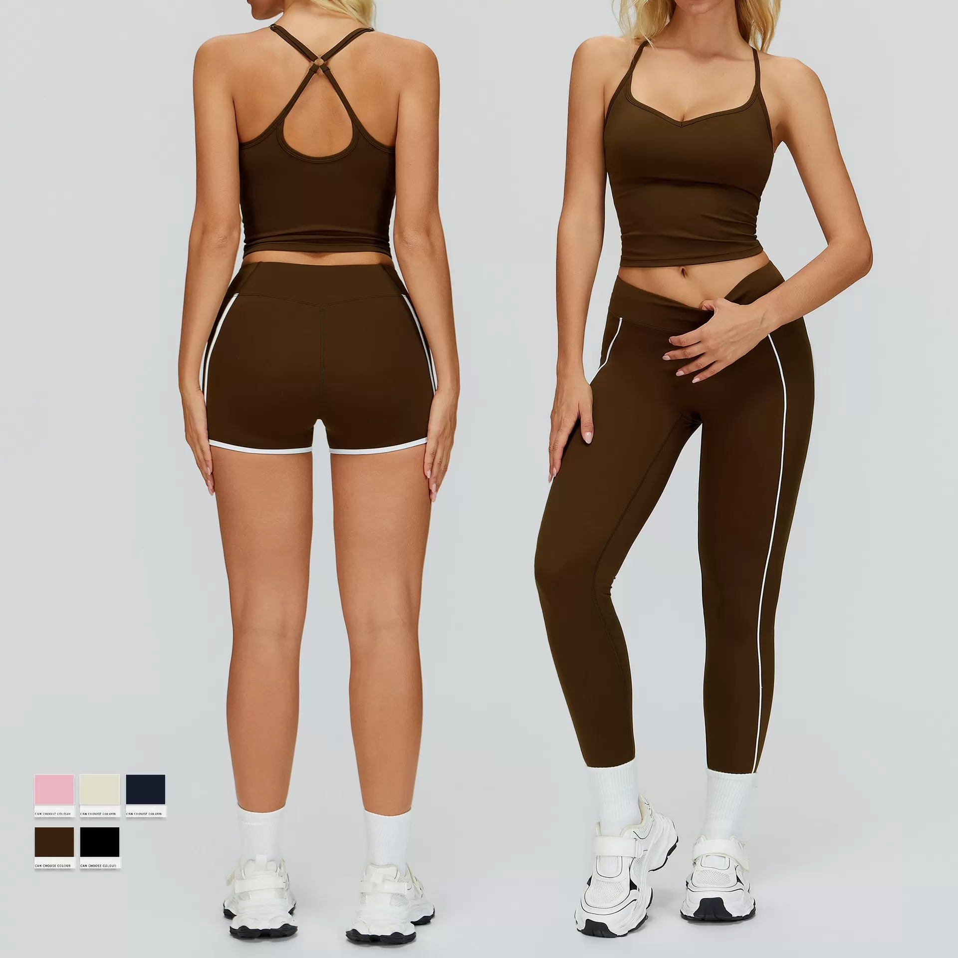 Women's Active Athletic Yoga Set Nude Feel Butt Lift Outdoor Workout Basic Luxury Gym Fitness Sets Quick Dry FGBTZ2501