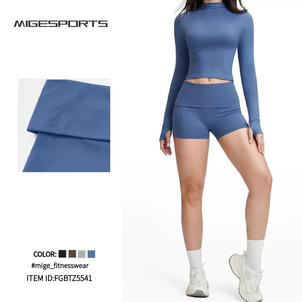 Women's Yoga Set Long-Sleeve Slim Fitness Sports Wear High Waist Running Gear FGBTZ5541