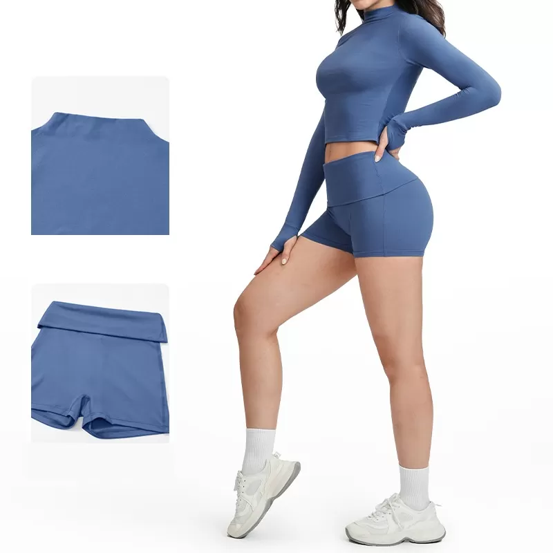 Women's Yoga Set Long-Sleeve Slim Fitness Sports Wear High Waist Running Gear FGBTZ5541