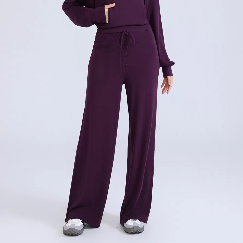 New Style Yoga Pants Elastic Waist Closure Loose Straight Leg Fitness Pants Wide Leg Casual Running Pants for Woman FGBCK3371