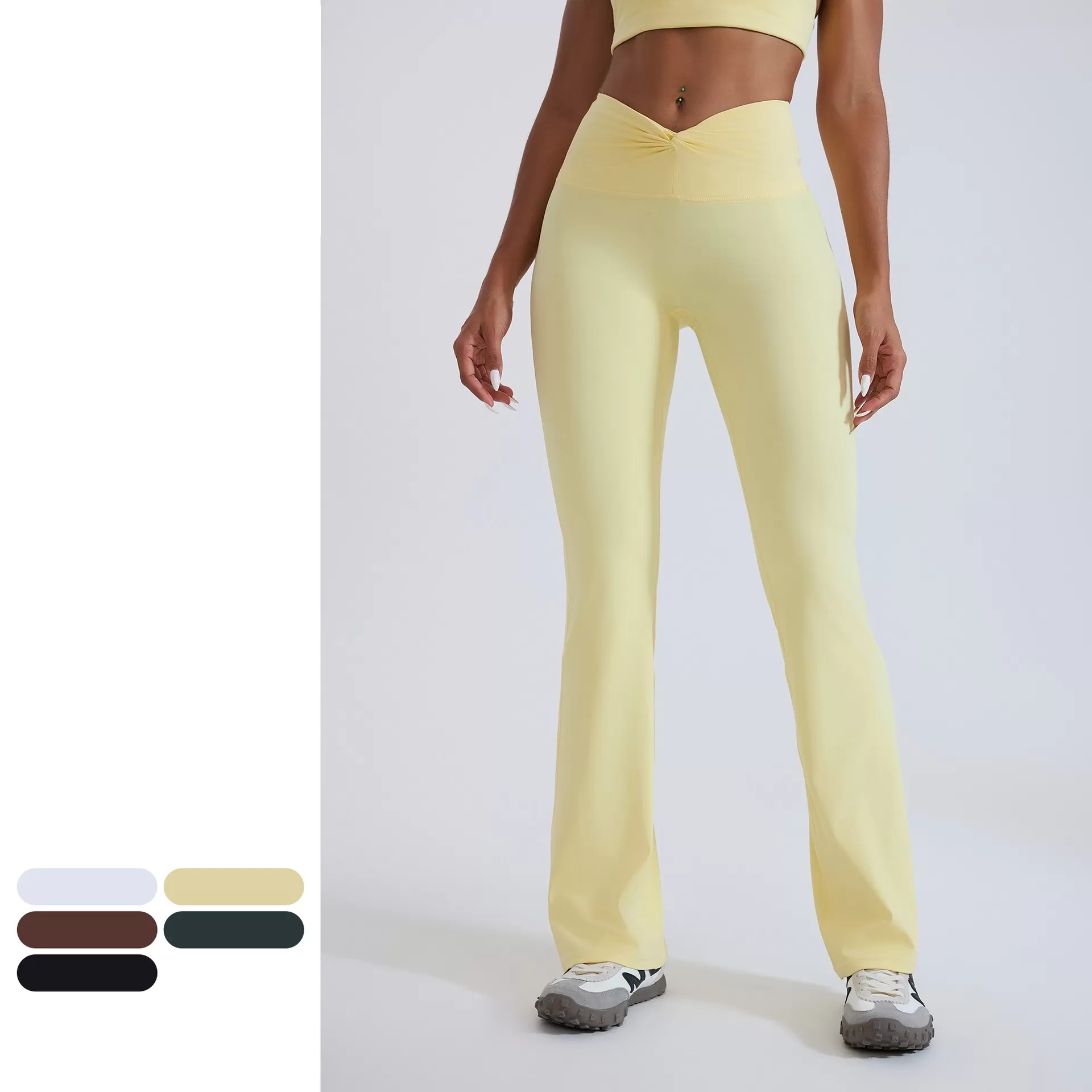 Yoga Pants Women Bell-bottoms Yoga Trousers High Waist Flare Leggings Fitness Pants Stretch Gym Casual Sports Wide Leg Pants FGBYCK5764