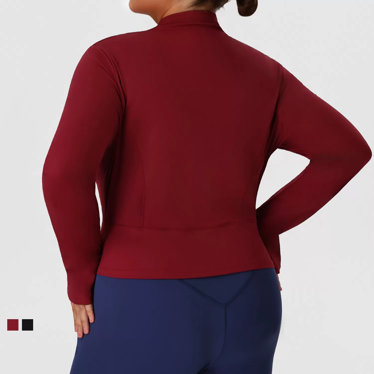 Gym Fitness Zip Long Sleeve Yoga Jackets Plus Size Sports Tops Women Running Workout Wear FGBP02523