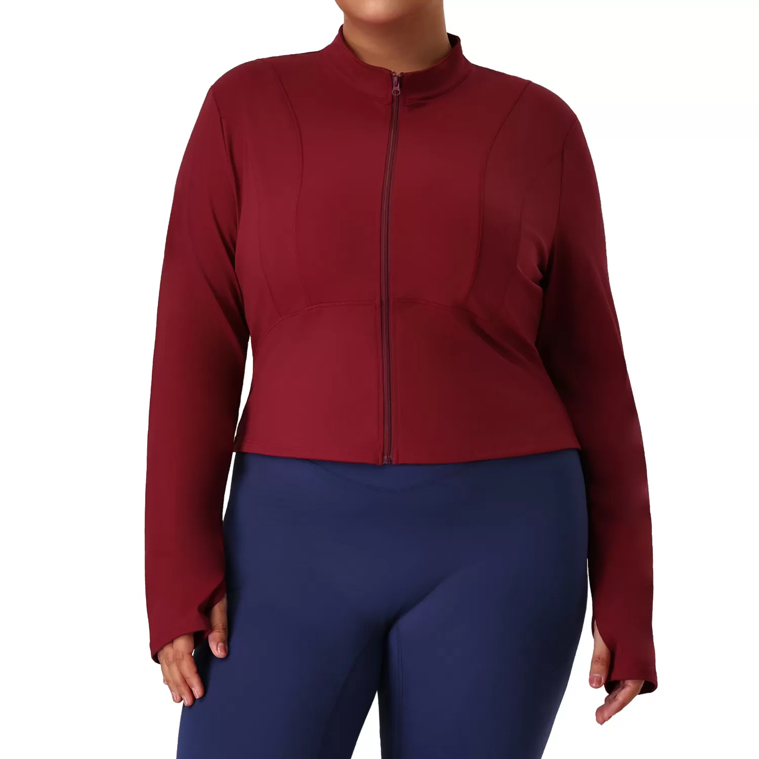 Gym Fitness Zip Long Sleeve Yoga Jackets Plus Size Sports Tops Women Running Workout Wear FGBP02523