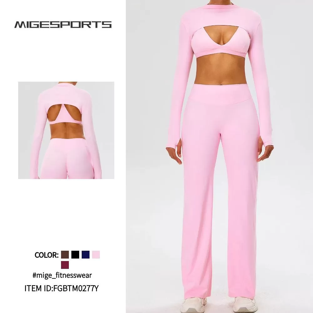 Newest Sports Athletic Women Quick Dry Great Elastic Workout Clothing Yoga Wear Sets FGBTM0277Y