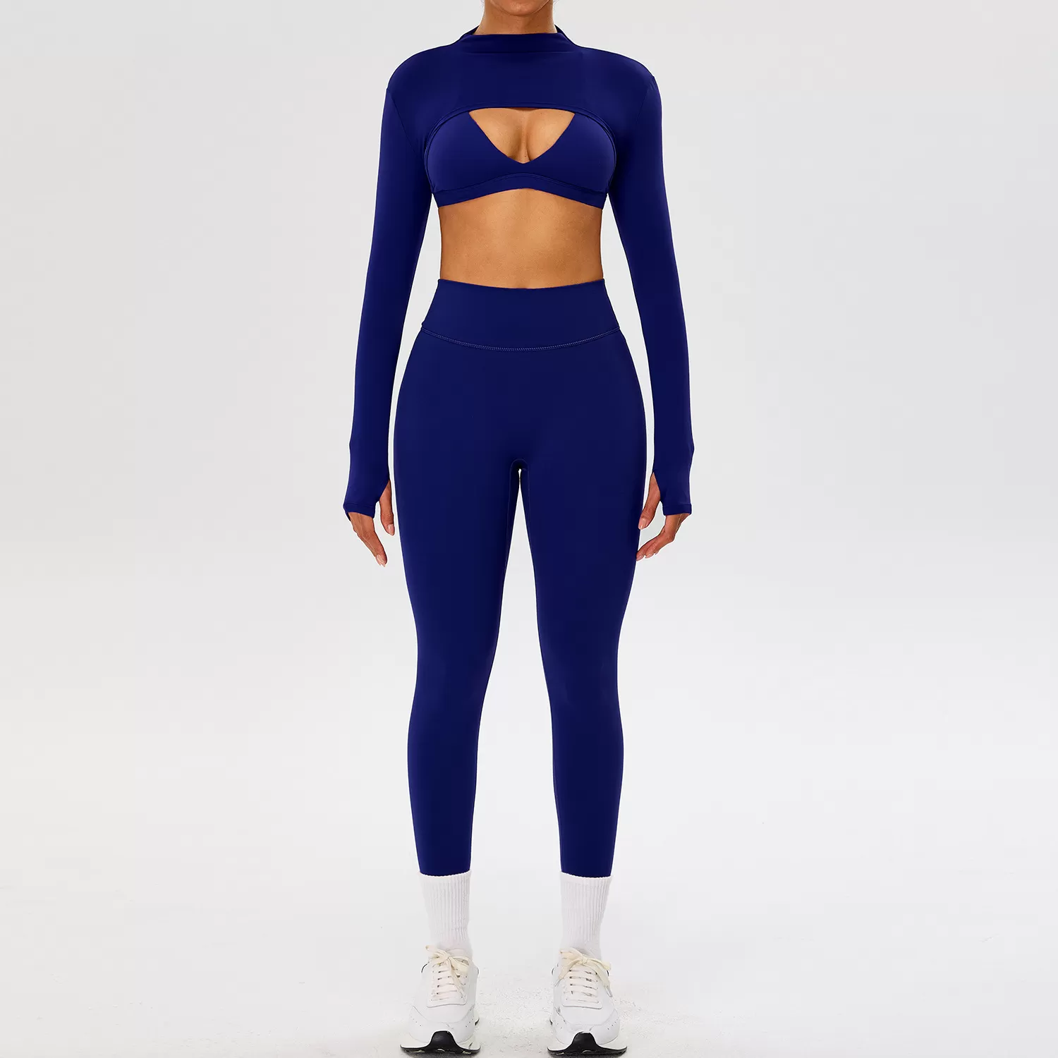 Dark blue bra+tops+leggings