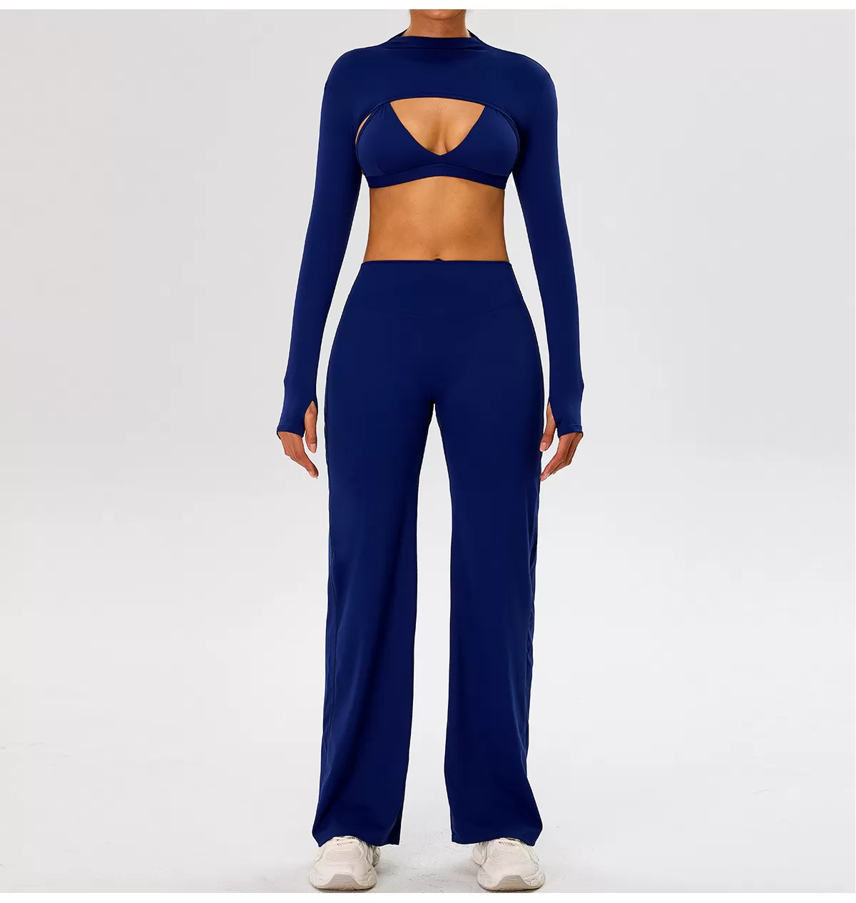 Dark blue bra+tops+pants