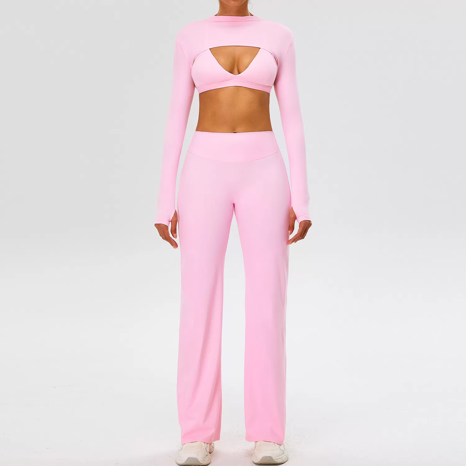 Pink blue bra+tops+pants