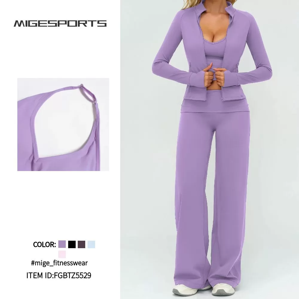 Yoga Sets Quick Dry Tight Running Fitness Shock-proof Sports Set for Women Outdoor Fitness Gym Wear FGBTZ5529