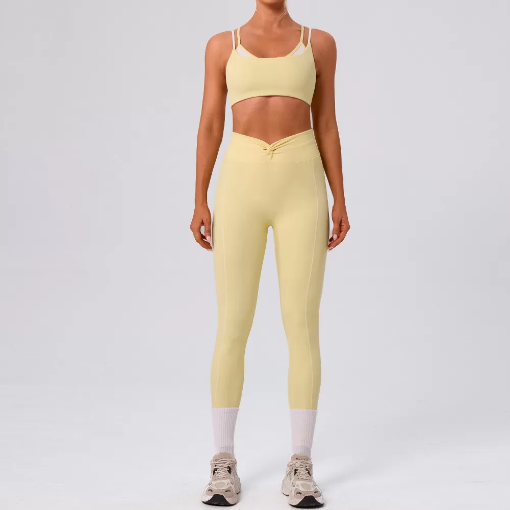 Yellow bra+leggings