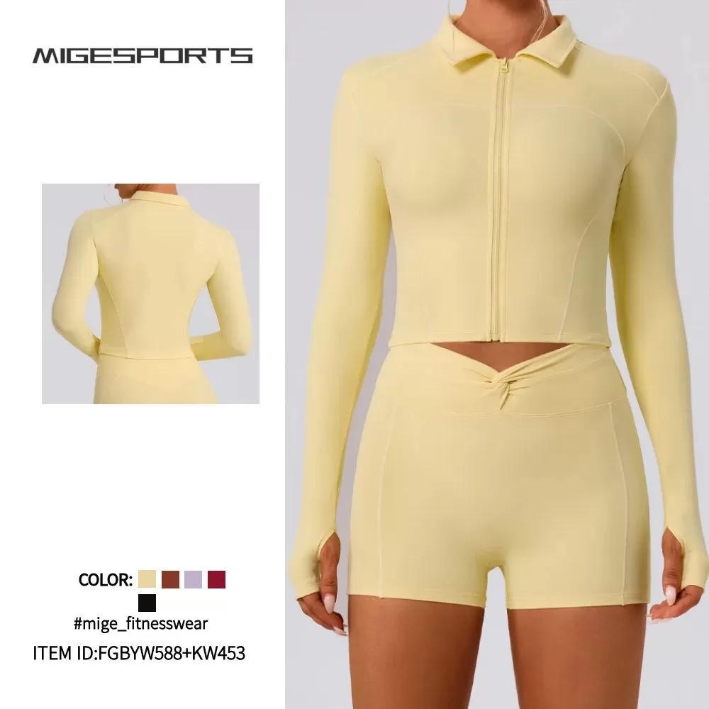 Yoga Sets Quick Dry Tight Running Fitness Shock-proof High Waist Sports Set for Women Outdoor Fitness Gym Wear FGBYW588+KW453