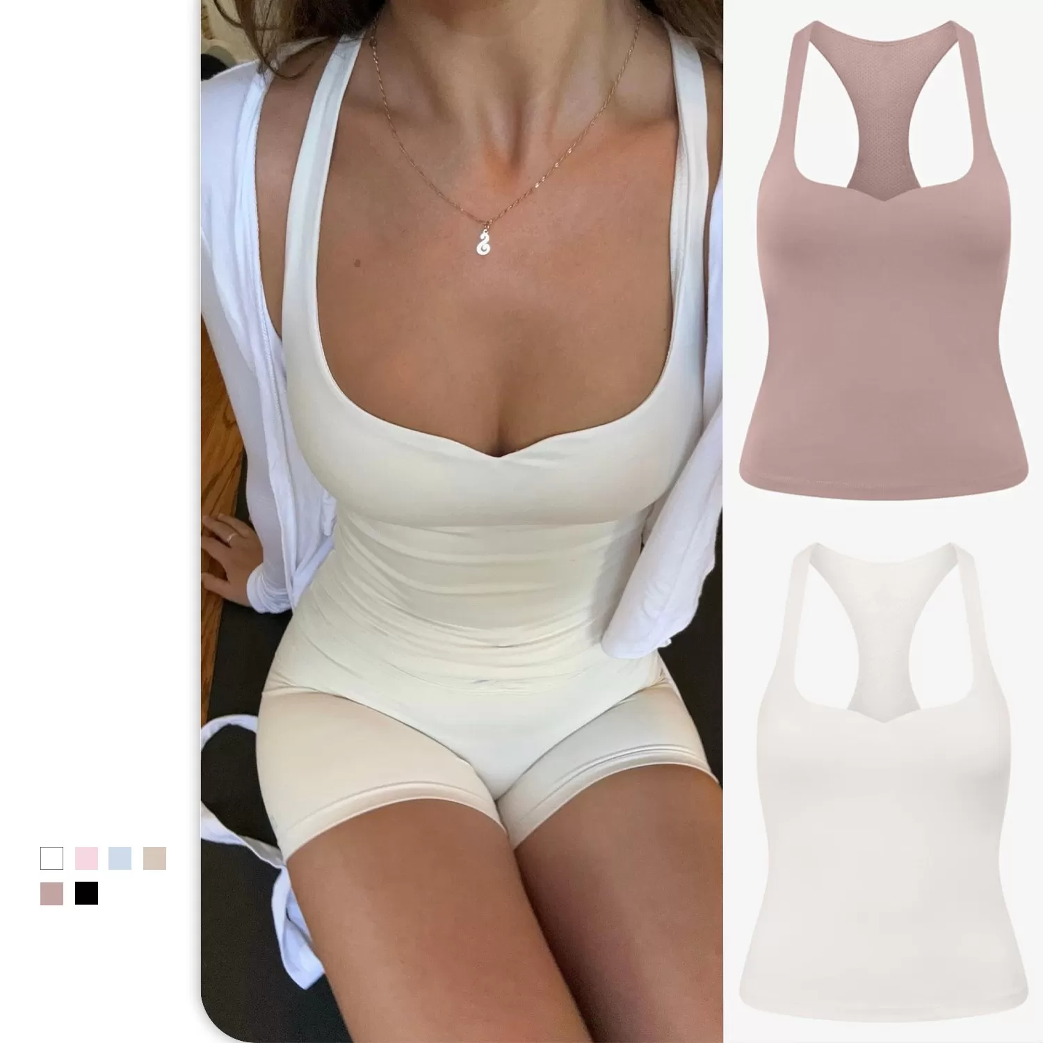 Women's Sports Vests Fitness Yoga Singlet Tight and Comfortable Tank Tops with Chest Pads FGBU131