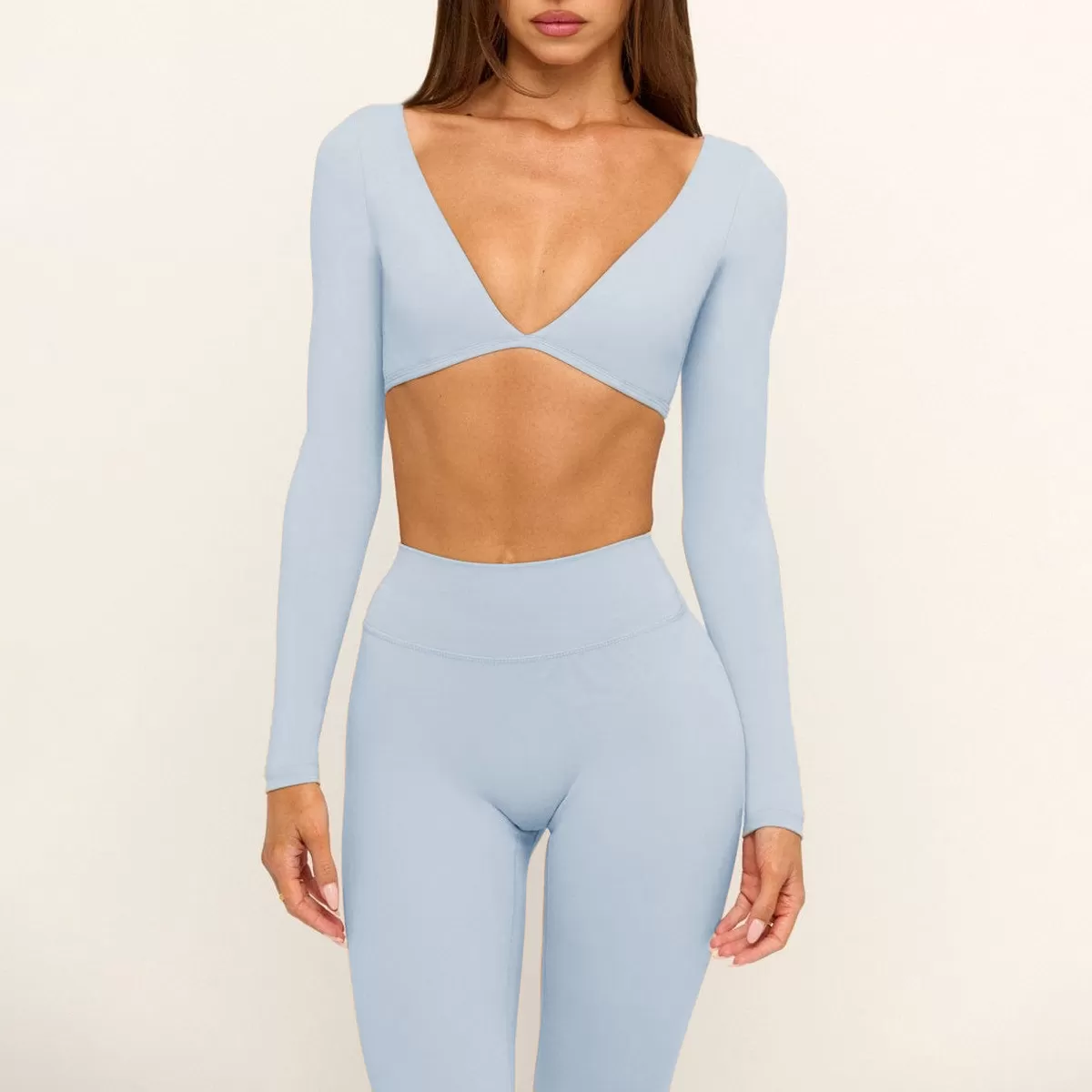 Light blue long sleeves tops