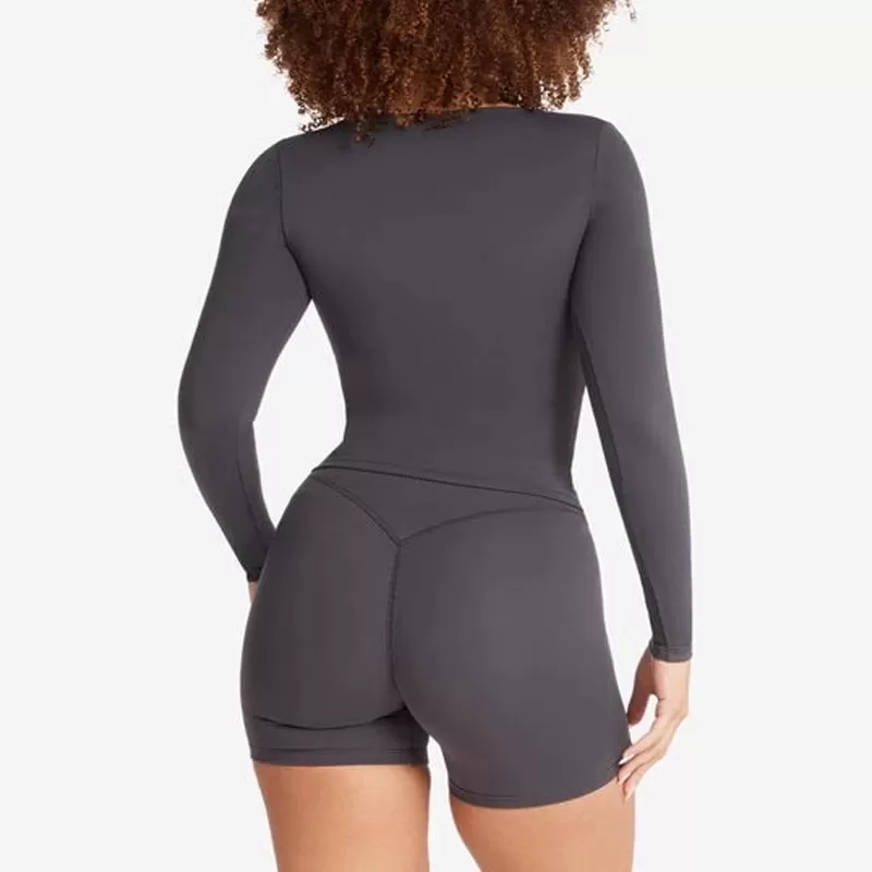 Grey long sleeves tops