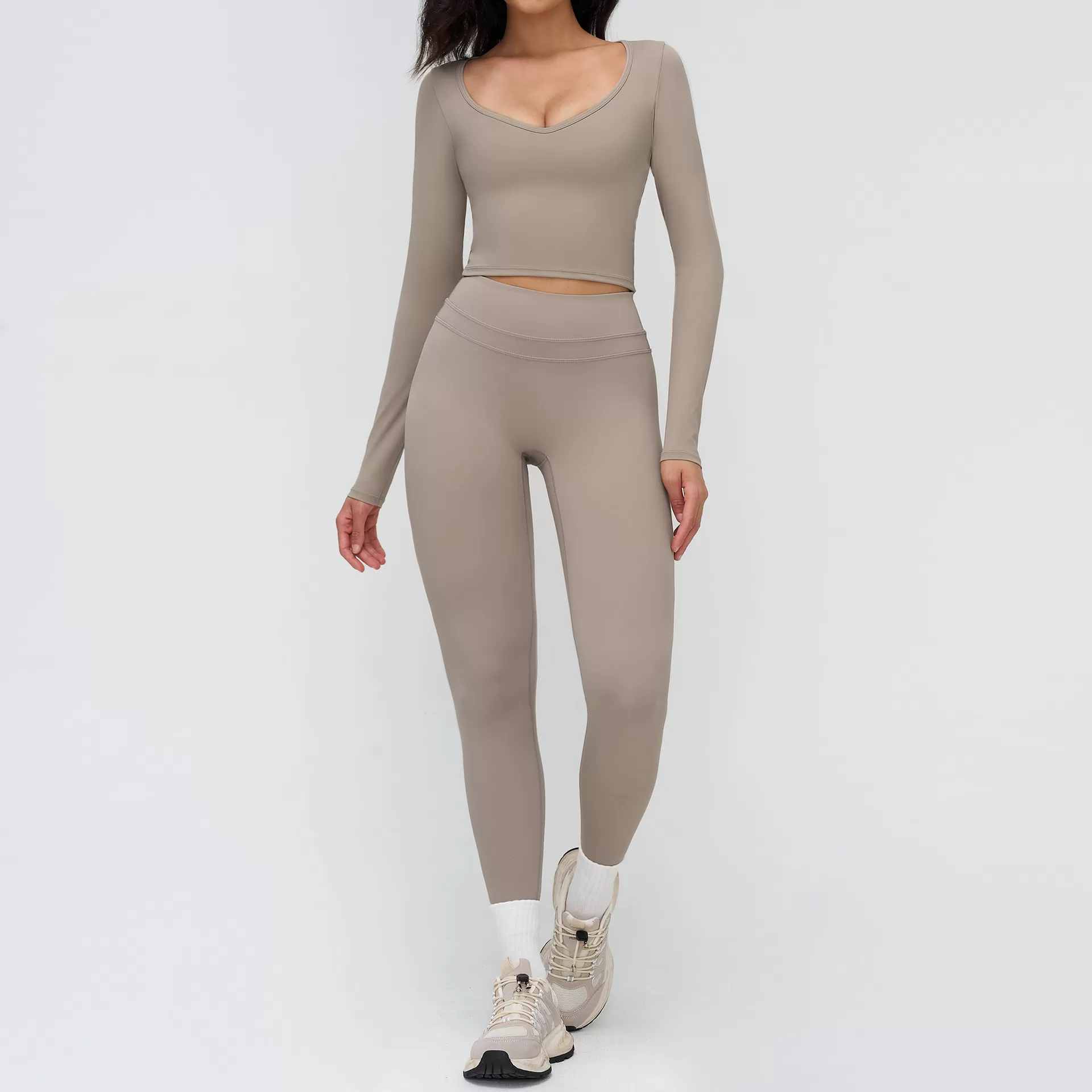 Linen sleeves tops+leggings