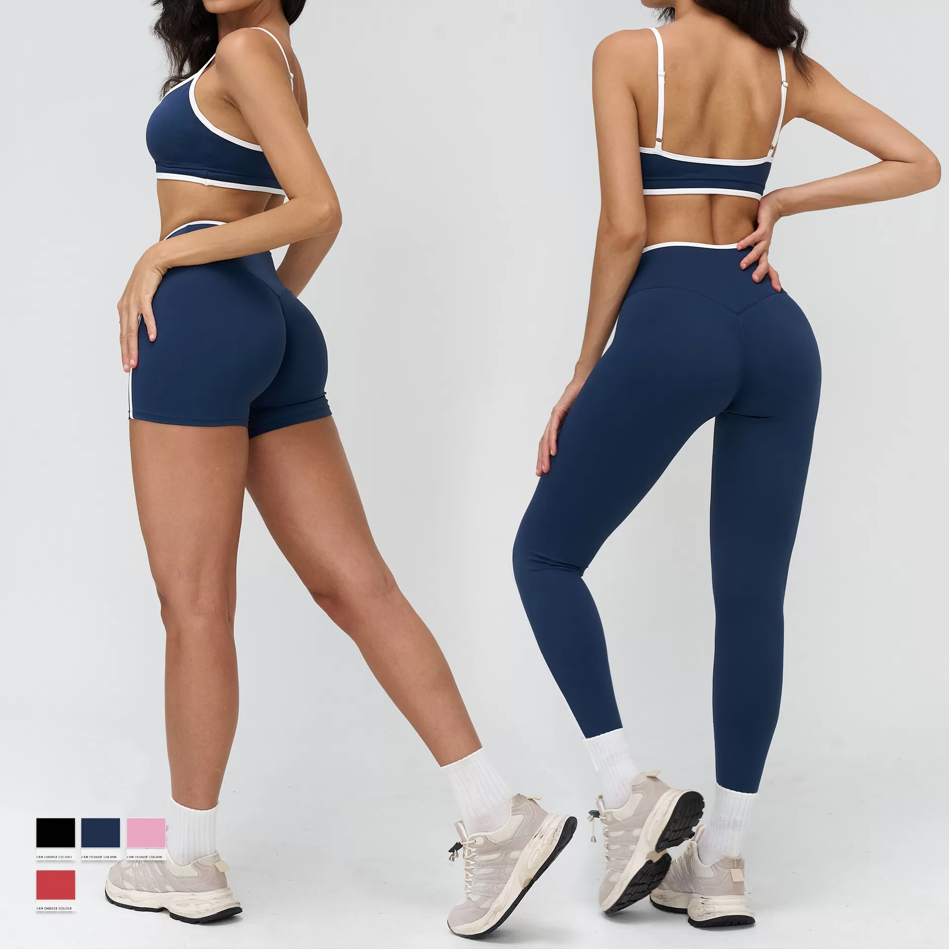 Gym Wear Sets Women Fitness  Skin Friendly Four Way Stretch Outdoor Training Fitness Yoga Set FGBTZ9528