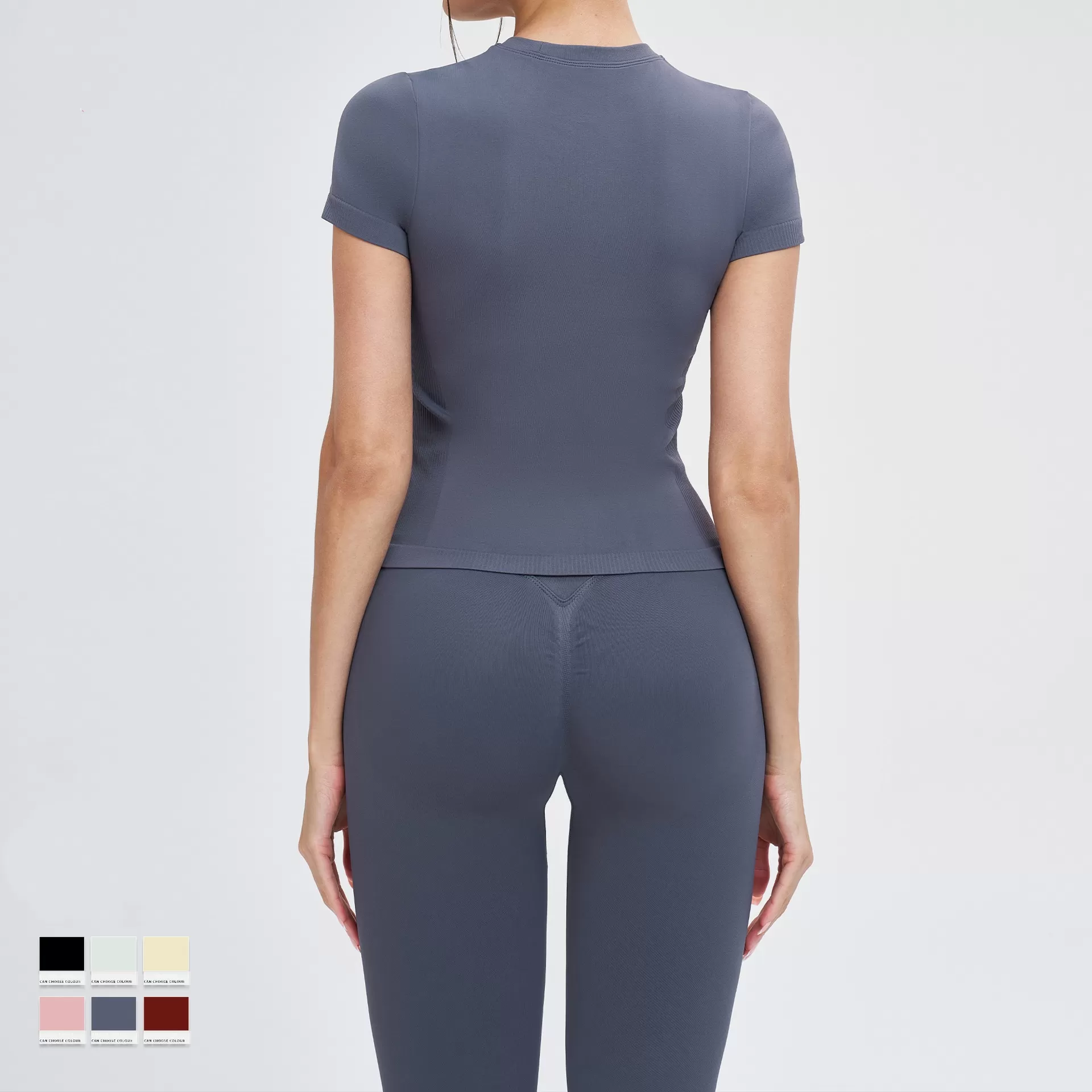 Sportswear Seamless Knitted Workout Clothing Scrunch Butt Lift Sports Leggings 5 Piece Set Gym Fitness Yoga Sets for Women  FGBTZ5081