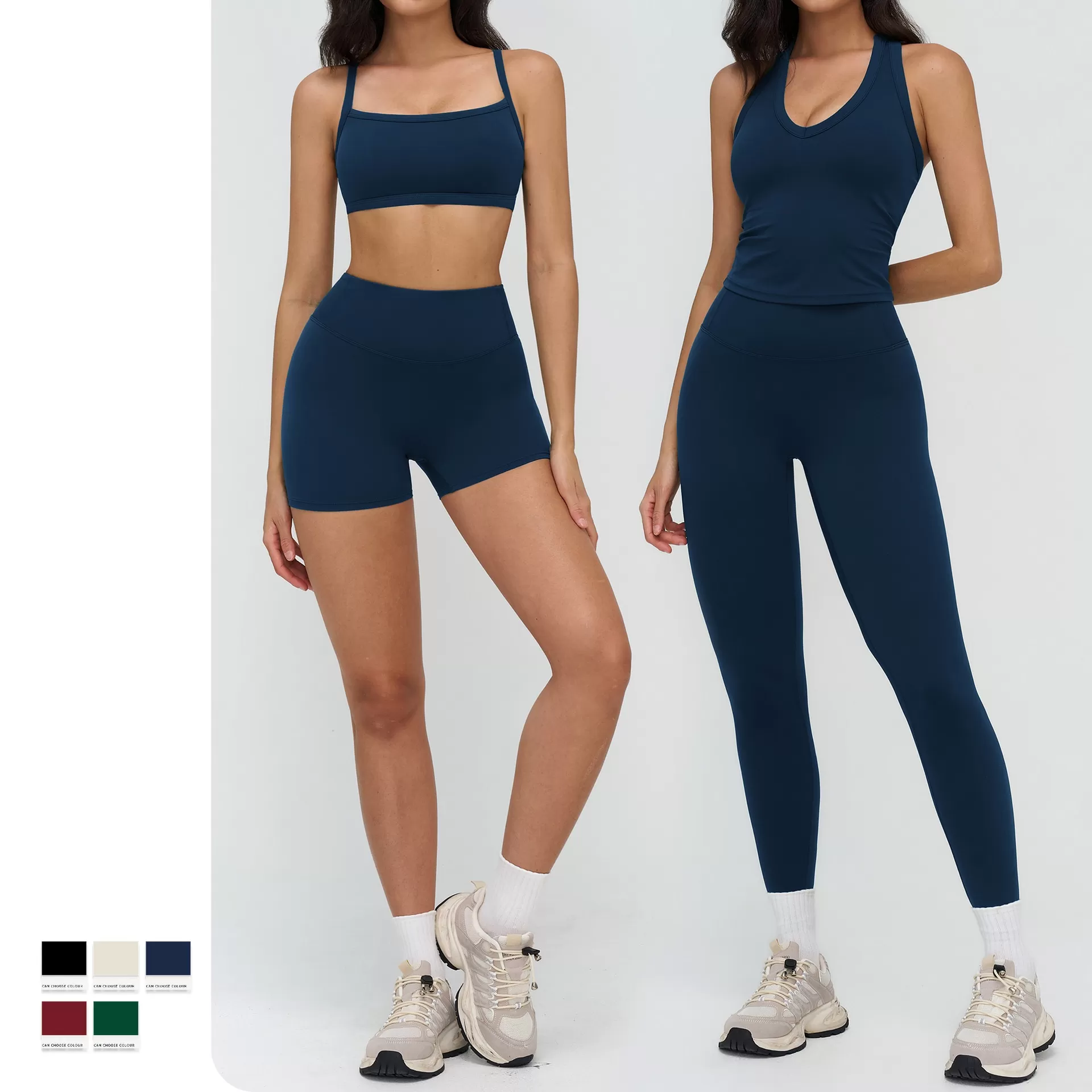 Yoga Set High Impact Sports Bra Shorts Fitness Workout Gym Sports Bra Leggings Women's Yoga Clothes FGBTZ9307