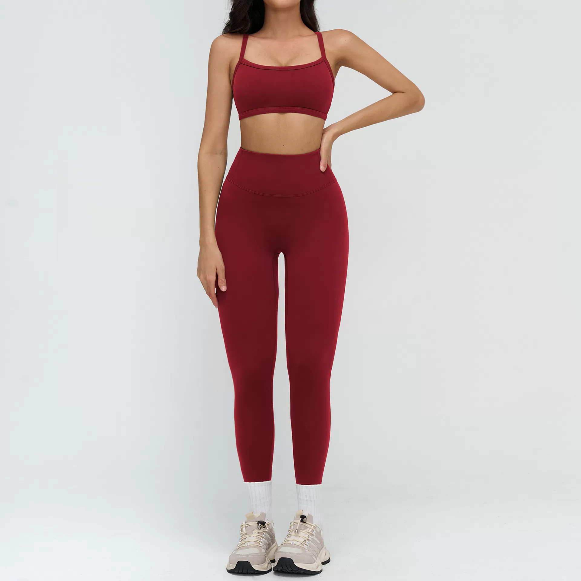 Yoga Set High Impact Sports Bra Shorts Fitness Workout Gym Sports Bra Leggings Women's Yoga Clothes FGBTZ9307