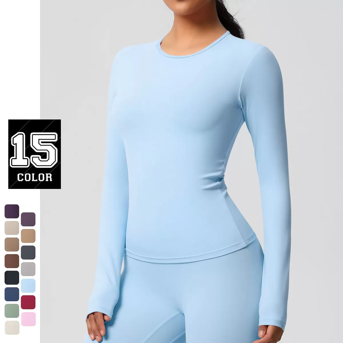 Women Workout Yoga Top Long Sleeve Gym Soft Yoga Long Sleeve for Women FGB7102