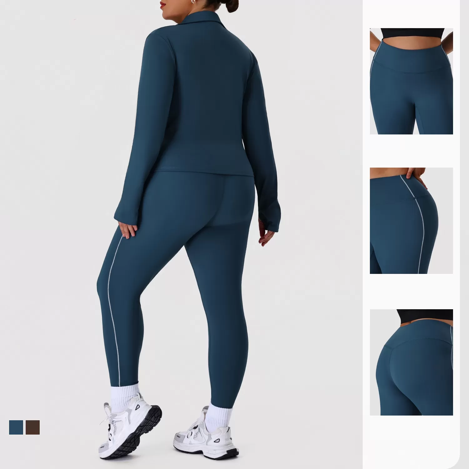 Plus Size Yoga Sets Women's 2-Piece Gym Set Yoga  Leggings Jackets Sport FGBP02520