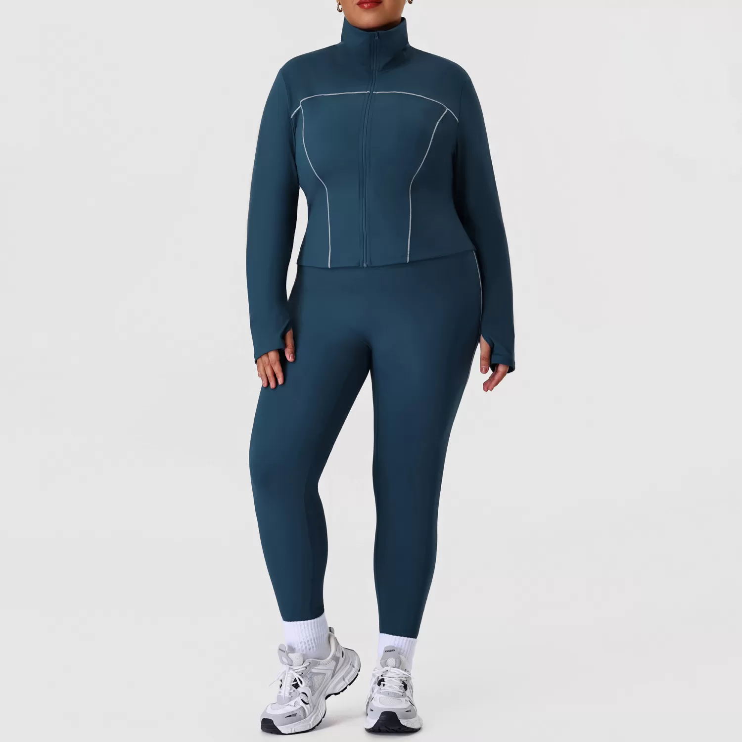 Plus Size Yoga Sets Women's 2-Piece Gym Set Yoga  Leggings Jackets Sport FGBP02520
