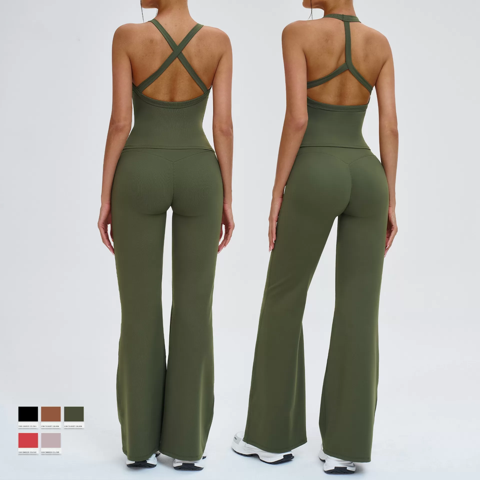 Sports Singlets for Women Running Shorts Flare Yoga Pants Spandex Nylon Women's Sets Gym Suits for Women FGBTZ4516