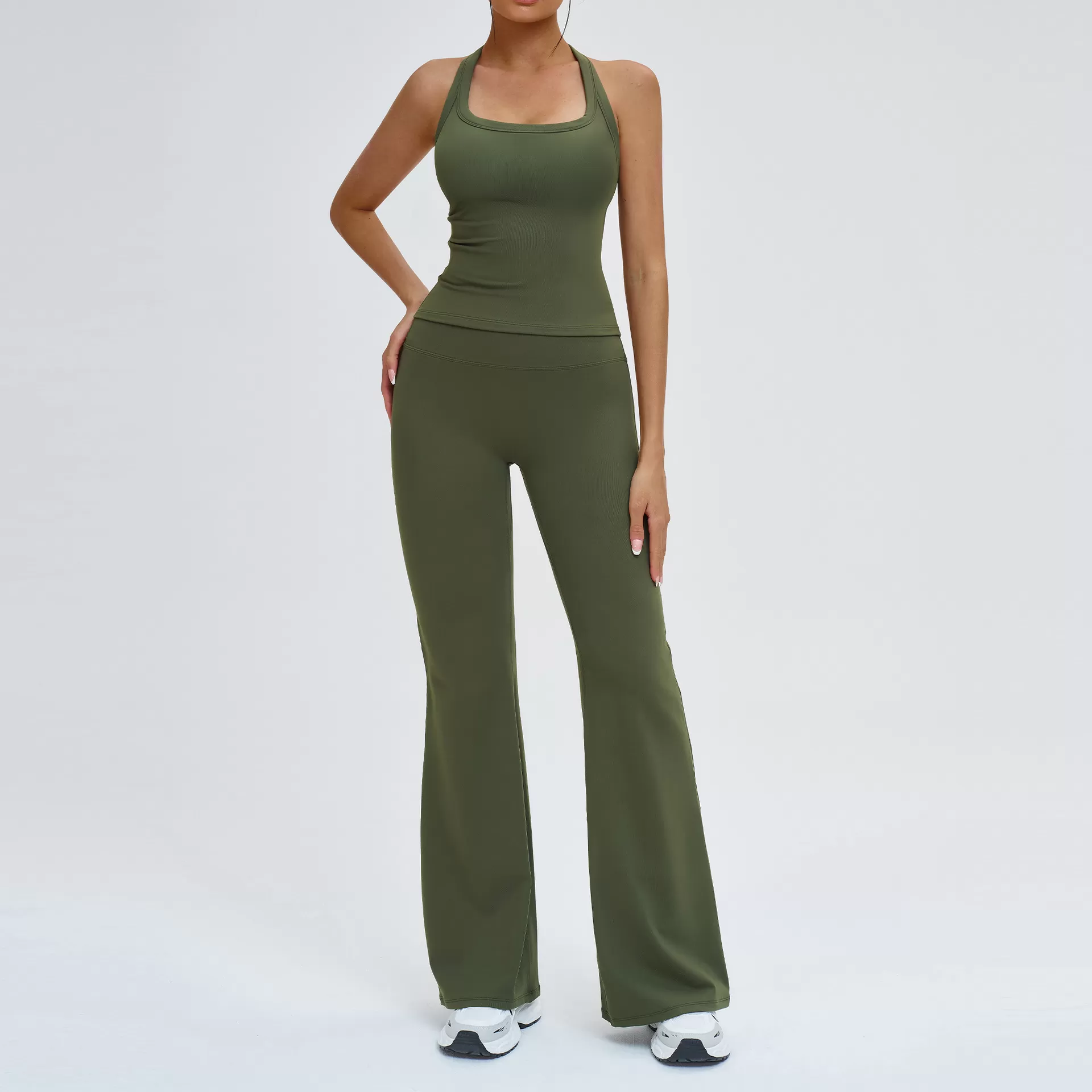 Sports Singlets for Women Running Shorts Flare Yoga Pants Spandex Nylon Women's Sets Gym Suits for Women FGBTZ4516