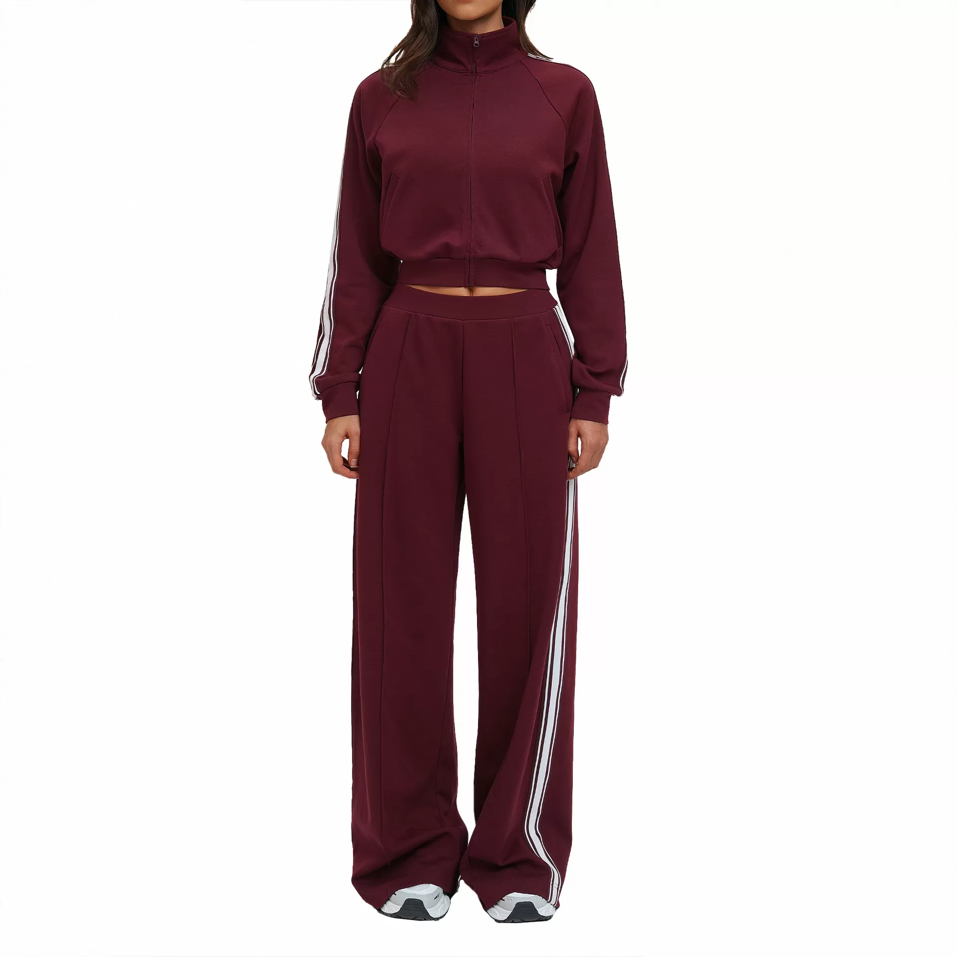 2 Pieces Long Sleeve Top Sports Jacket Gym Fitness Yoga Set Women Workout Pants Sets for Women FGBTZ2519