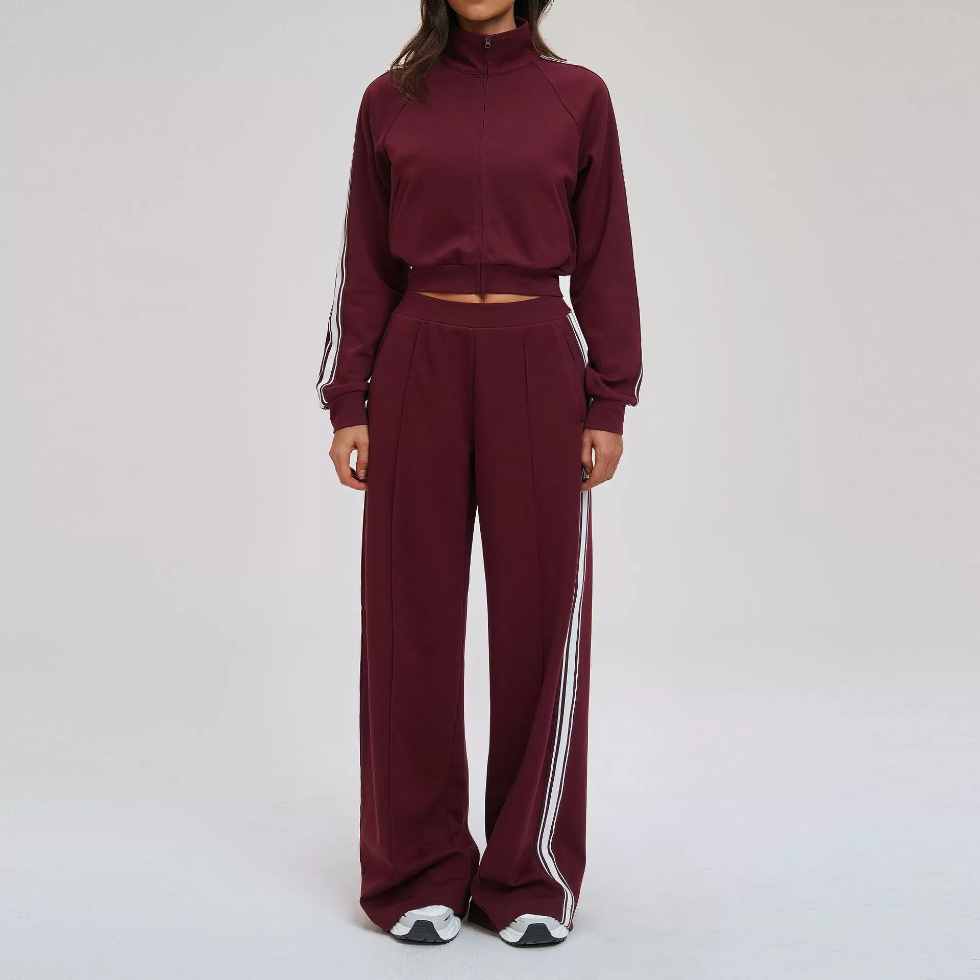 2 Pieces Long Sleeve Top Sports Jacket Gym Fitness Yoga Set Women Workout Pants Sets for Women FGBTZ2519