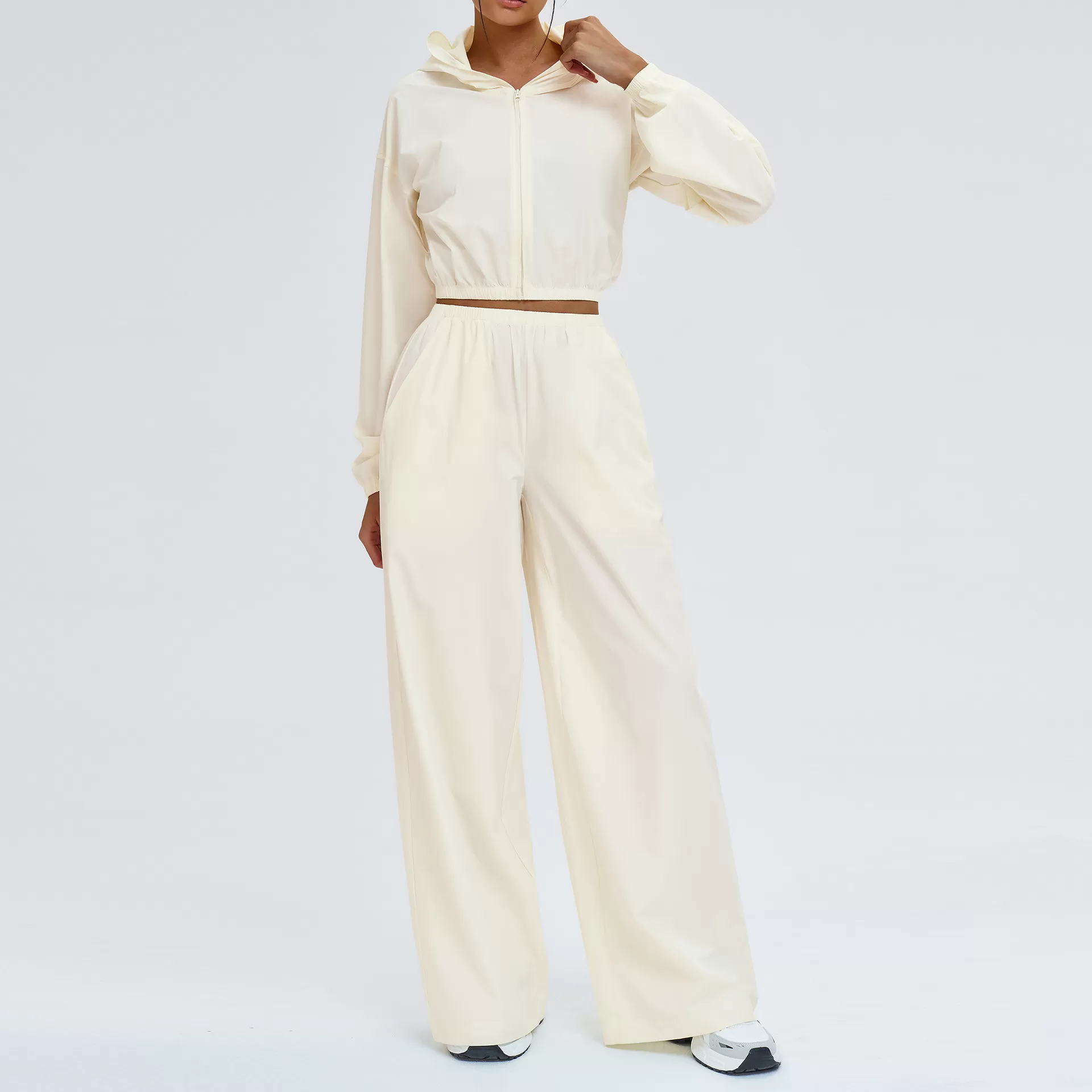 Activewear Pants Sports Zipper Jacket Pocket Gym Clothing Breathable 2 Piece Yoga Women Workout Set FGBTZ2520