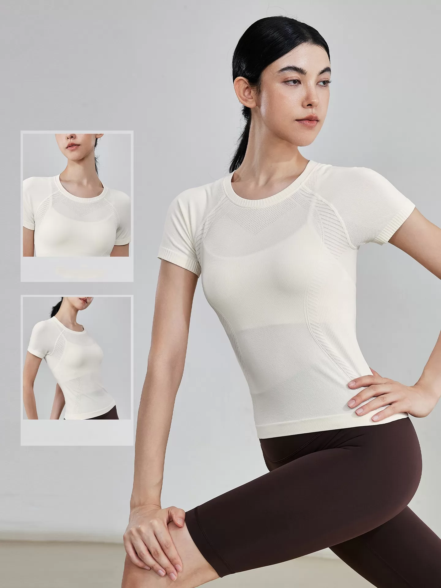 Women Sportswear Running Round Neck Short Sleeve Gym Fitness Sports Short Sleeves Workout FGBTX53001