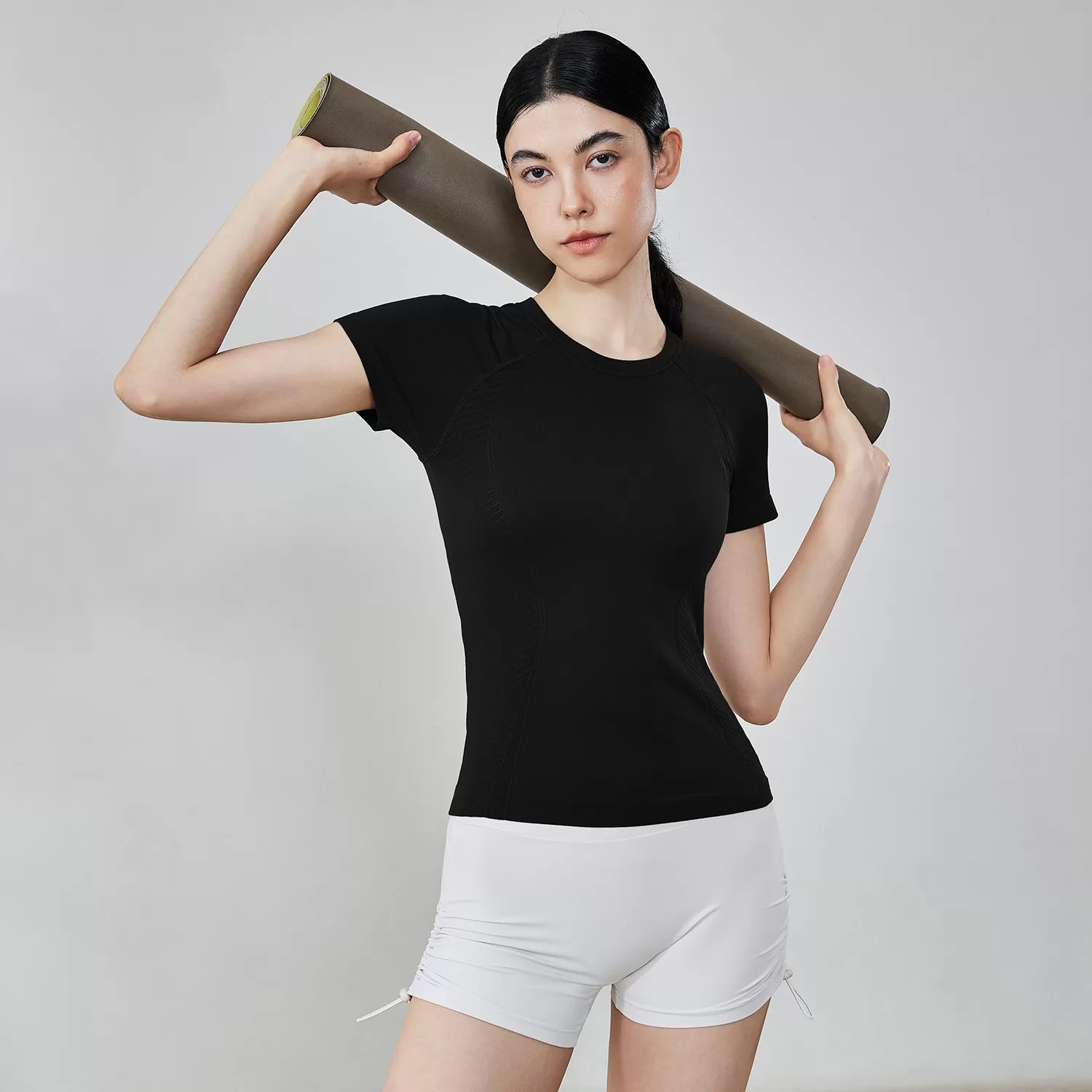 Black short sleeves tops