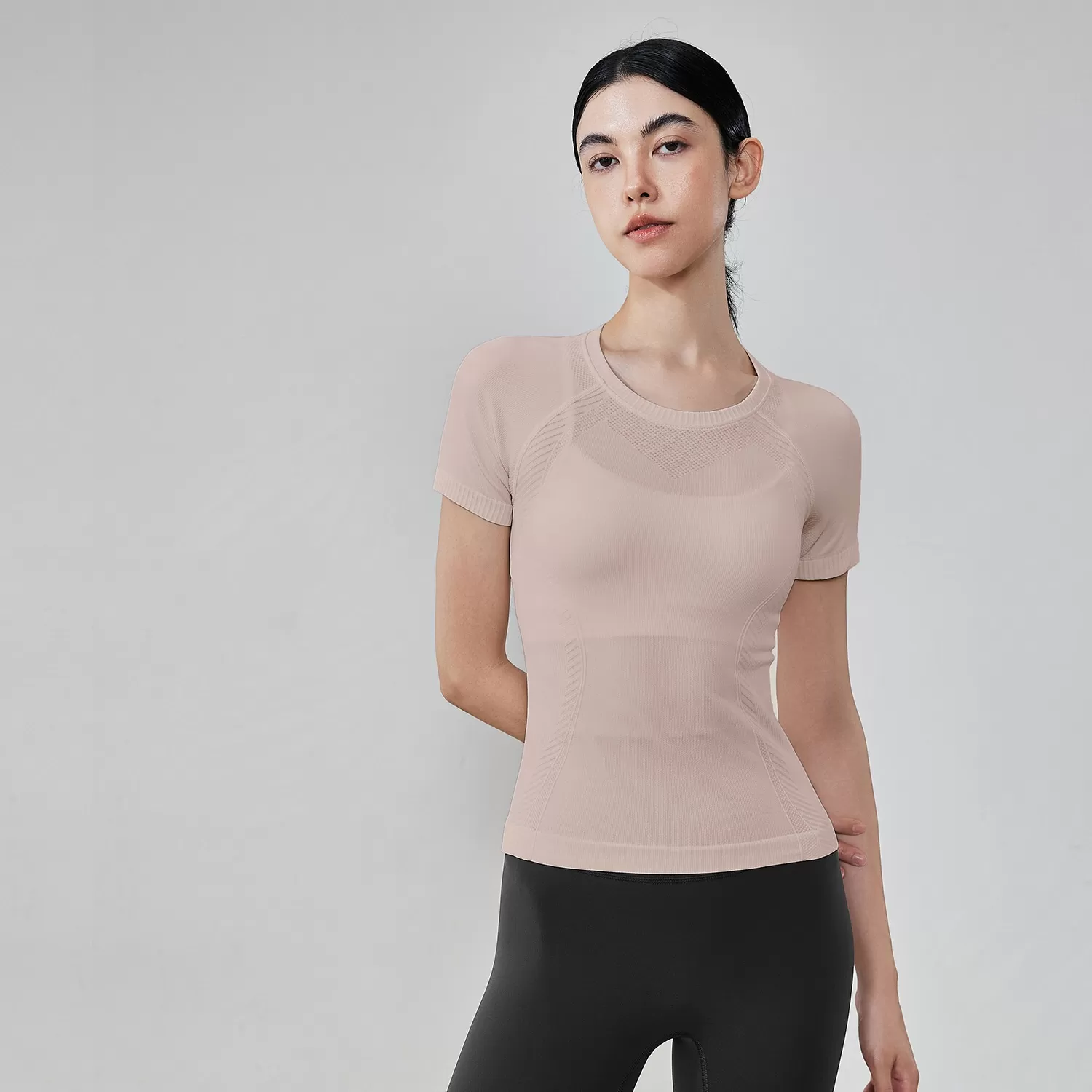 Pink short sleeves tops