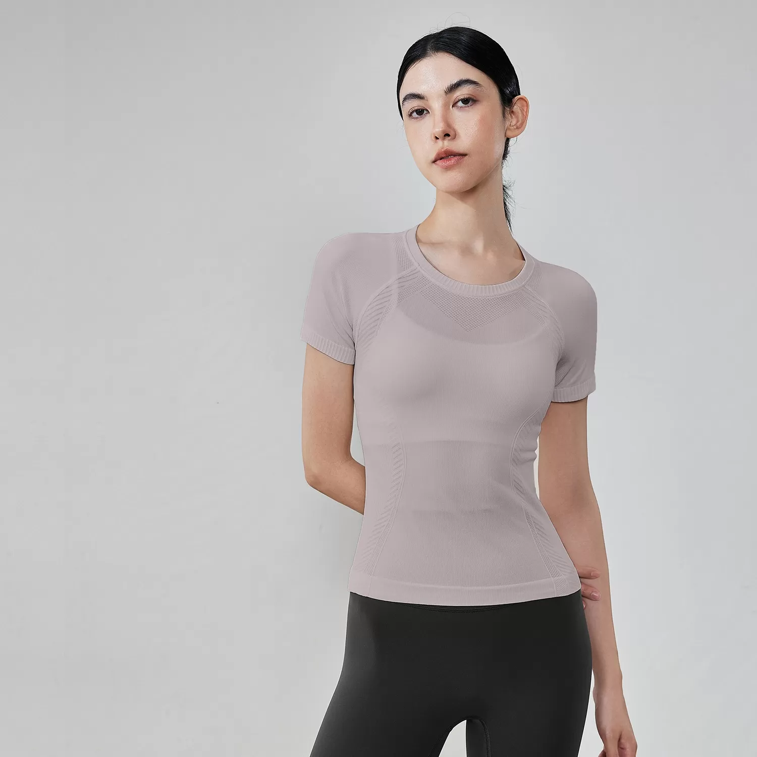 Dusty pink short sleeves tops