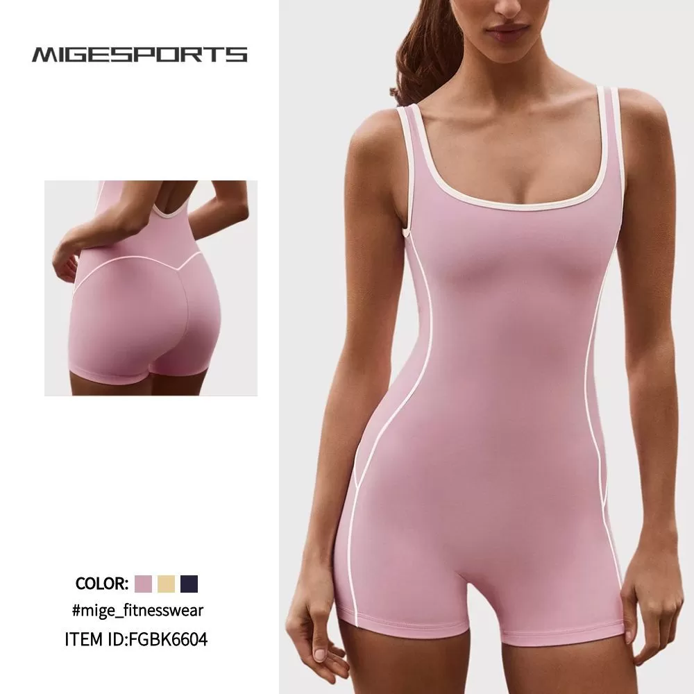 Yoga Jumpsuit Hip Lifting Jumpsuit Shorts Sports and Fitness Suit Activewear Wholesale Backless Yoga Jumpsuit FGBK6604