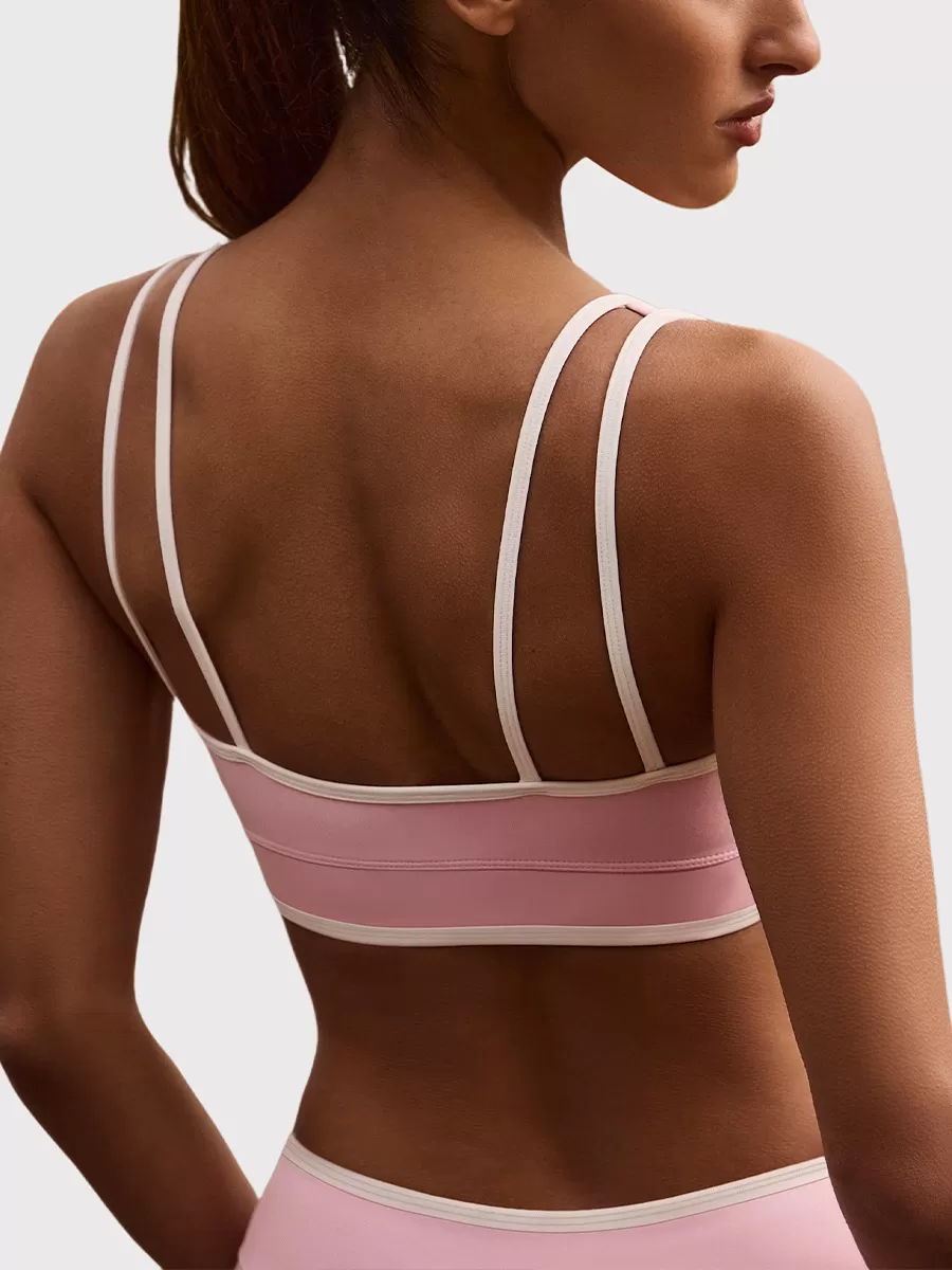 Woman's Sportswear Two-piece Contrast Color Breathable Sports Bra Tennis Skirt Yoga Set FGBB6597+K6598