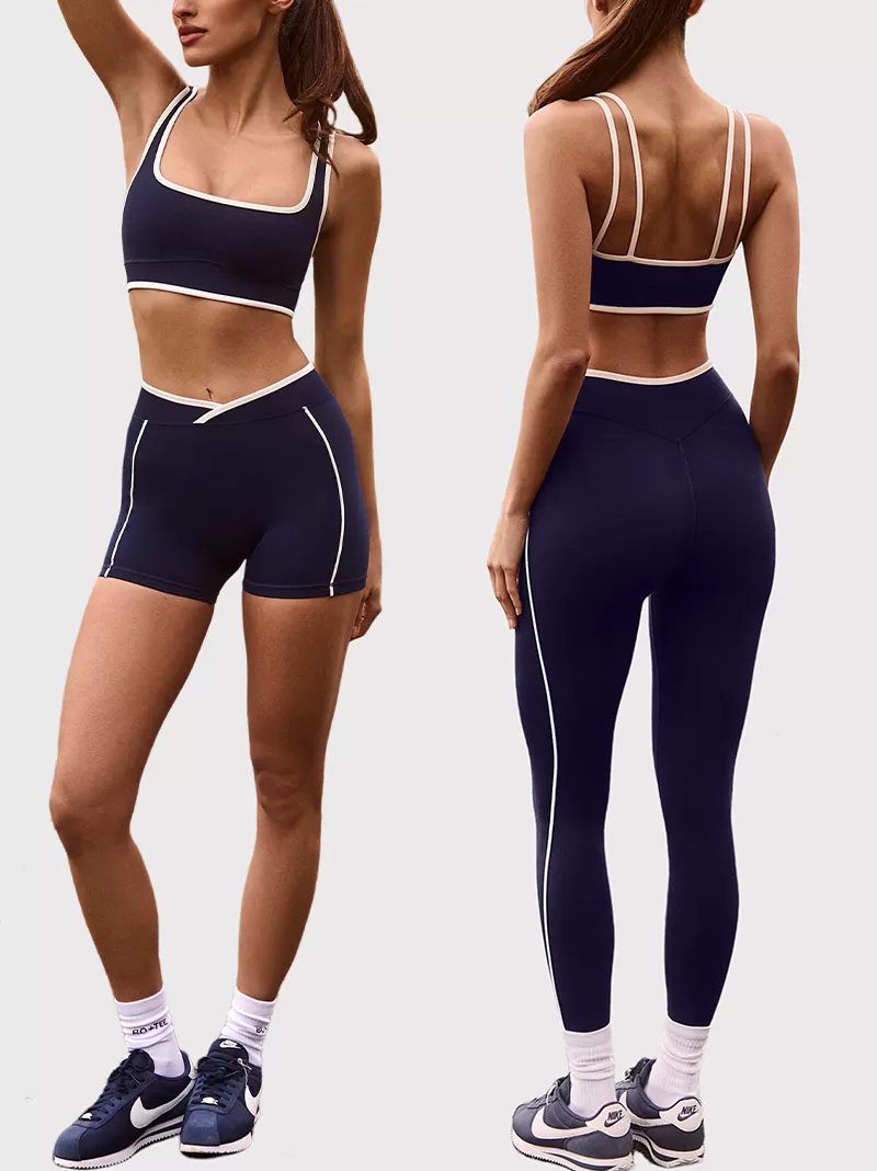 Women's Sets New Workout Wear Clothing Sports Bra High Waist Leggings 3 Piece Suit Women Gym Fitness Sets Yoga Set FGBB6597+K6595+K6596