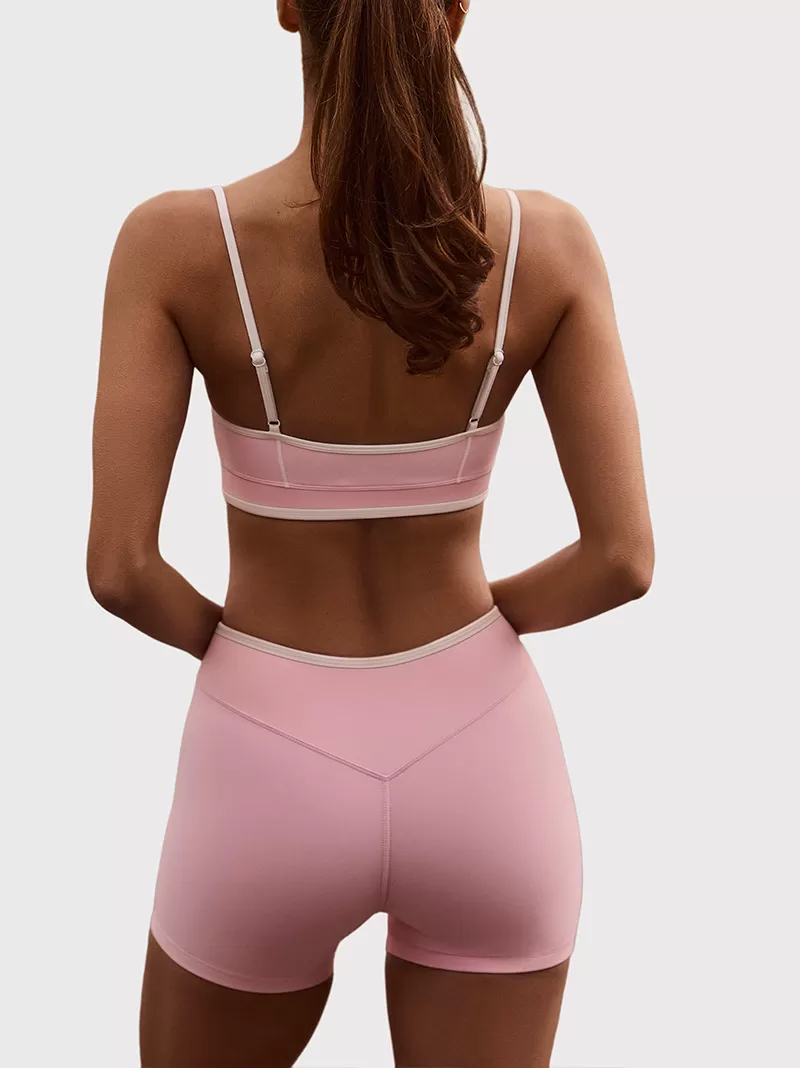 2pcs Women Backless Sports Bra Gym Clothes Fitness Sportswear Workout Yoga Sets  Shorts FGBB6594+K6595