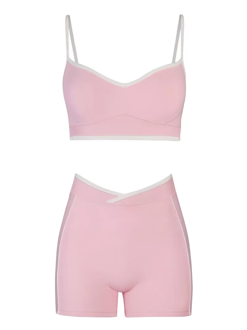 2pcs Women Backless Sports Bra Gym Clothes Fitness Sportswear Workout Yoga Sets  Shorts FGBB6594+K6595